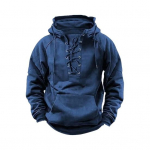 S&uuml;gistalv meeste kapuuts, pitsiline rihm lahtine elastne mansett Retro soe M kuninglik sinine v&auml;rv