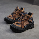 Johnature Ehtsast nahast segav&auml;rvilised naiste lamedad platvormkingad vabaaja mitmek&uuml;lgsed paksu tallaga l&uuml;hikesed saapad 35 kaamel