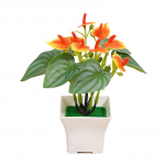 1 tk lauaarvuti ornament plastiklill Anthurium Bonsai kodukaunistus kunstlik antuuriumi v&otilde;lts taim punane