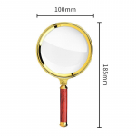 10-kordne k&auml;eshoitav suurendusklaas, antiikne mahagonist k&auml;epidemega luup 60&ndash;100 mm objektiiv teaduse eakate lugemiseks 100mm