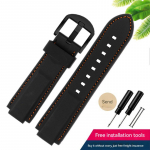 Klassikaline kummist kellarihm timex WATCH T2N720 T2N721 TW2T76300 seeria jaoks must Veekindel silikoonist spordirihm 24*16mm Mehed 24.16mm