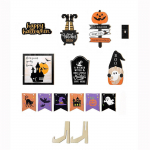 14 tk Halloweeni astmelise kandiku dekoratsioonikomplekt Armsad Halloweeni puidust sildid Rustikaalsed p&auml;kapikud V&otilde;i-v&otilde;i-trikk laudis Halloweeni peo kingitusteks One Size