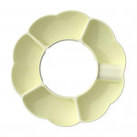 Tumbler Silikoonist suupistetaldrik, 5 lahtrit, suure mahutavusega kaasaskantav v&auml;lipiknikustaadioni joogitops Top Popkornihoidja konteineri kausialus elevandiluuvalge