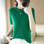 INDFS Naiste mood vabaaja suvekevadine &uuml;hev&auml;rvilise tr&uuml;kiga l&uuml;hikeste varrukatega O-kaelusega pluusid ja s&auml;rgid S must