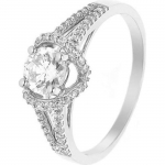 LOVA LOLA VAN DER KEEN - Bague Solitaire 5.5 mm - Joaillerie Prestige - Argent Massif 925 Milli&egrave;mes - Oxyde de Zirconium - Bijou Fem