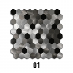 30cm Kooritav ja Kleepuv Taustapaneel Kuusnurkne 3D Seinaplaat K&ouml;&ouml;ki, Vannituppa, Elutuppa Isekleepuv Alumiiniummetallist Mosaiikkleebis 1 Pcs