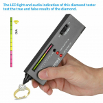 Teemantidetektor LED-tuledega, helisignaalidega, patareitoitega, ehted, v&auml;&auml;riskivid, testt&ouml;&ouml;riist, t&auml;ppis elektrooniline instrument must