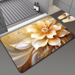 3D Floral Diatom Mud Absorbent libisemisvastane vannitoa p&otilde;randamatt, masinpestav model 8, 40cm x 60cm