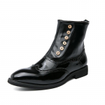 Moodsad meeste brogue pahkluusaapad Roheline Must Moodne Klassikaline Retro Brock L&uuml;hikesed saapad meestele Zapatos Hombre 38 must