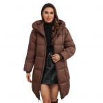 Naiste talvejope kapuutsiga, paksendatud polsterdatud udusulemantel, slim v&ouml;&ouml;koht, lukuga XXXL kohv