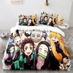 Kvaliteetne Demon Slayer Tekikate Komplekt Anime Prindid Tekikate Komplekt Poistele T&uuml;drukutele Teismeliste Voodikomplekt Voodipesu Madala Hinnaga M&uuml;&uuml;k EU Single 135x200cm