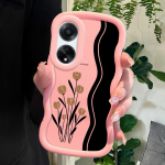 V&auml;rvitud muster Big Wave Edge pehme silikoon materjal Macaron telefoni &uuml;mbris p&otilde;rutuskindel kaitsev kummist &uuml;mbris OPPO Reno Realme jaoks OPPO A3X 5G sinine