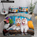 Pomeranian koera kuninganna tekikott kutsika voodipesukomplekt teismelistele t&auml;iskasvanutele lemmikloomadele v&auml;rviline taevas 2/3 tk pol&uuml;ester tekikott EU single(135x200cm) blue