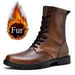 Luksuslikud Mootorrattasaapad Ehtsast Nahast Meeste Kingad Soojad Veekindlad Nahkkingad Pikkade S&auml;&auml;rega Saapad Jalatsid Mood Meeste Trendsaapad 49