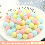 100 tk/partii Macaron Pompom kohev pall 10 mm v&auml;rviline pl&uuml;&uuml;spall K&auml;sitsi valmistatud k&auml;sit&ouml;&ouml;, isetegemise sisekujundus, m&auml;nguasi juuksepaelte materjalist aksessuaarid A7