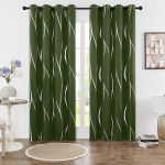 2-pakiline pimendav kardin, aasadega, termoisoleeritud, ruumi pimendav, lainelise fooliumtr&uuml;kiga, magamistoa jaoks 52 63 inch&Grommet Top