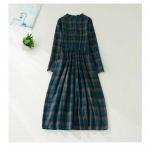 S&uuml;gis Plus Retro v&ouml;&ouml;kohaga salendav paeltega &uuml;lespoole suunatud keskmise pikkusega ruuduline kleit naistele vabaajakleitidele L sinine