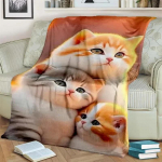 Soe ja hubane armas kassi mustriga flanelltekk diivanile, voodile, diivanile, kontorisse - pehme ja rahustav digitaaltr&uuml;kiga visketekk 30x40in