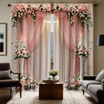 2 t&uuml;kki HD digitaalsed roosat v&auml;rvi lihtsad romantilised &otilde;rnad tuule kardinad kodu kaunistamise stiili dekoratsioon elutuba magamistuba l&auml;bi W52H63inchW132H160cm punane
