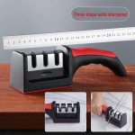 Neljaastmeline noateritaja: Kiire 5-sekundiline k&ouml;&ouml;ginugade ja -k&auml;&auml;ride teritamine peenlihvimise ja mitmek&uuml;lgse terahooldusega. Three-level knife sharpener
