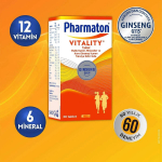 Pharmaton Vitality - Multivitamiinid, mineraalid ja Korea žen&scaron;enn G115&reg; Toidulisand, 30 tabletti
