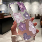 Mobiiltelefoni&uuml;mbrised iPhone 11 13 15 Pro Max 12 14 Pro Max &uuml;mbrisele iPhone 16 15 Plus 13 Pro 12 j&auml;&auml;tunud tekstuuriga maalitud koomiksililled iPhone 11 valge