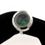 Pierres et Min&eacute;raux. Bague Grenat Tsavorite brut. Taille ajustable.