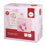 Kit DIY - Faire-parts de naissance en bois avec empreintes de b&eacute;b&eacute; - Rose