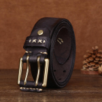 Meeste rihm ehtsast nahast retro trendiga isikup&auml;rastatud vasest pandlaga v&ouml;&ouml; esimese kihi veisenahast v&ouml;&ouml; 105cm must