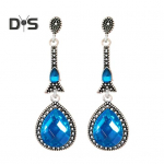 1 paar naiste rippuvad k&otilde;rvar&otilde;ngad, sinised kuubikud tsirkooniumoksiidid, vesipiisad, rippuvad k&otilde;rvar&otilde;ngad, ballipidu pulmade k&otilde;rvar&otilde;ngad, ehted, pruudi k&otilde;rvar&otilde;ngad sinine