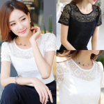 Naiste Suvine Vabaaja Pluus Femme Pitsiga &Otilde;&otilde;nes &Scaron;ifoon L&uuml;hikeste Varrukatega S&auml;rk Slim Fit Blusa Feminina Topid XL must
