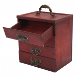 Vintage puidust ehtekarp, 4 kihiline sahtel, suure mahutavusega retro ehete karp kodu jaoks