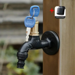 Antiikne nikerdatud Bibcock messingist segisti V&auml;liskraanid pesumasinale Luksuslik tualett-mopi kraan seinale kinnitatav aiasegisti