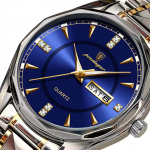 Meeste k&auml;ekellad Kerged luksusbr&auml;ndi roostevabast terasest topeltkalender, veekindlad meeste &auml;ri vaba aja moodsad kvartskellad