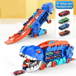 Transport Dinosaur Truck with Foldable into Standing Transforms Sliding Race Track T-rex Best Birthday Gifts Toys Boys And Girls Original box