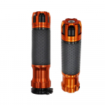 Mootorratta Lenkstangi Otsakud Alumiiniumist Nupud Libisemiskindlad Lenkstangi K&auml;epidemed CNC Mootorratta Tarvikud oranž