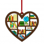 Puidust raamaturiiuli kaunistus Rippuva kaelapaelaga loominguline raamatu ornament 3D riiulidisain, pidulik ripats kodu B