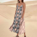 Naiste suvekleit Vabaaja vabaaja kleidid Long Beach puhkuseks L beež