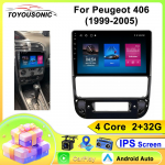 Android Autoraadio Peugeot 406 1994 - 2005 jaoks Multimeedia Stereo Raadio Video M&auml;ngija GPS BT Carplay Android Auto Ei 2din QLED 4 core 2GB+32GB CP