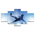 L&otilde;uendikunsti maal 5 paneeli moodulkunsti maal h&uuml;ppav jalgpall Meeste pilt plakat Prinditud seinakunstipildid elutuppa ilma raamita 20x35cm*2 20x45cm*2 20x55cm*1
