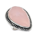 Rose Quartz Handmade 925 Sterling Silver Jewelry Ring Size 8 p9p12