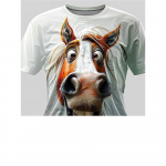Uus mood loomade hobuse 3D-prindiga T-s&auml;rk meestele ja naistele vabaaja l&uuml;hikeste varrukatega T-s&auml;rk lastele t&auml;navariietus naljakas graafiline T-s&auml;rk topid S