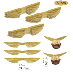 50Pcs Wings Chocolate Cake Party cake Decoration Wizard Topper Gold Wing Cupcake Toppers Snitch Wedding birthday Decor