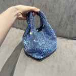 Crystal Bright Clutch Bag Bucket &Otilde;lakott K&auml;sitsi valmistatud kotid Luksuslikud disainerkotid &Otilde;htune sidurikott