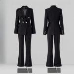 Sobivad naistele S&uuml;gismoe Professionaalne &Auml;riametlik Kitsas Bleiser ja P&uuml;kstekomplektid Kontorit&uuml;druk T&ouml;&ouml;r&otilde;ivad XXXXL must