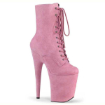 20CM Stiletto Pole Dance Saapad - Sinised ja Hallid Suede Platvormiga Pahkluusaapad, Seksikad &Uuml;mara Ninaga Esitussaanid Klubi, Lava & Pole Dance'i jaoks 39 pink