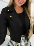 Kevad S&uuml;gis Mood &Uuml;hev&auml;rviline Temperament Rev&auml;&auml;r N&ouml;&ouml;p &Uuml;likond Elegantne Slim Fit L&uuml;hike Jakk XL must