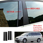 6 tk komplekti ukseliistud samba postid l&auml;ikiv must kate sobib Honda Odyssey 2005-2010 jaoks