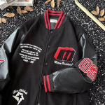 Uus Ameerika stiilis High Street t&ouml;&ouml;jakk meestele, s&uuml;gis-talvine vabaaja pesapallijakk, trendikas retro bomberjakk paaridele M must