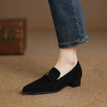 Krazing Pot Lambanahast S&uuml;gis-Talvised Kingad Metallkaunistusega Mokassiinid Keskmise Kontsaga Slip-on Suurus 42 &Uuml;mar Nina Slip-on S&uuml;gava Suuga Pumbad 34 must